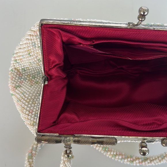 Vintage 1960s Candy Candy Button Beaded Clutch Evening Purse - Picture 5 of 12